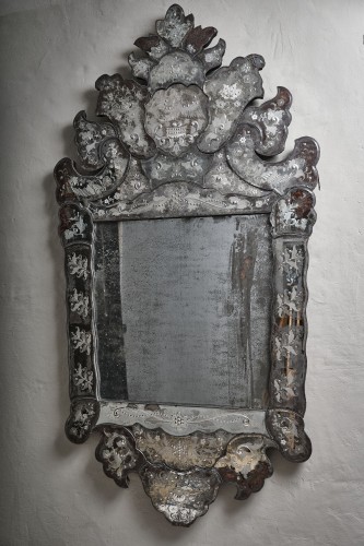 Mirrors, Trumeau  - Very Large Engraved Murano Mirror, Venice 19th Century