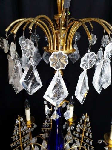 XIXe siècle - Important lustre en cristal de roche et bronze, Russie vers 1820