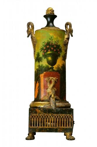 French Empire Coffee Fountain In Painted Sheet Metal