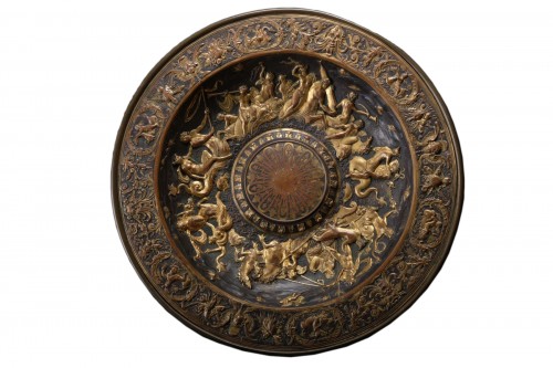Large Brass Relief Plate, Piedmont Circa 1850