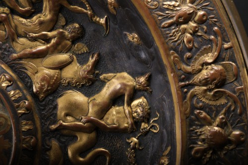 Decorative Objects  - Large Brass Relief Plate, Piedmont Circa 1850