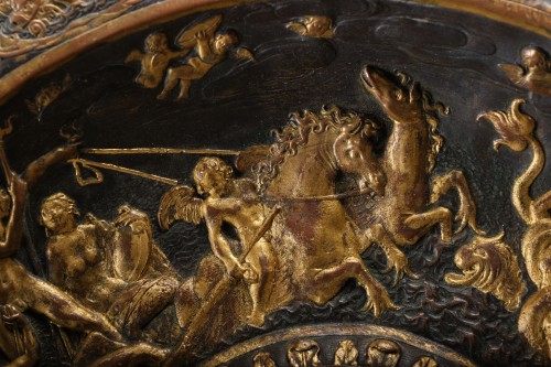 Large Brass Relief Plate, Piedmont Circa 1850 - 