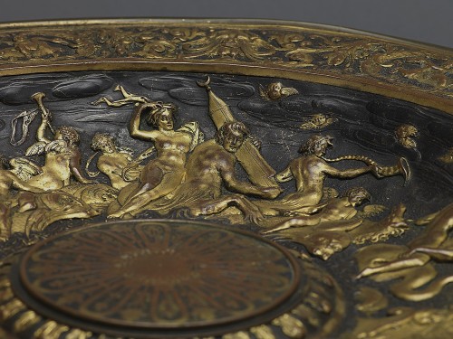 Renaissance - Large Brass Relief Plate, Piedmont Circa 1850