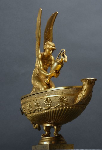 Inkwell, Large Oil Lamp &quot;Psyche à l&#039;aiguières&quot; after Percier et Fontaine, Paris 1810  - 