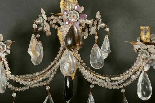 Paire d'appliques en cristal de roche et améthyste, Italie, 19e - Uwe Dobler Interiors