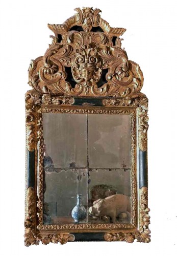 Richly Carved And Gilted Mirror From First Half 18th Century, Southern Fran
