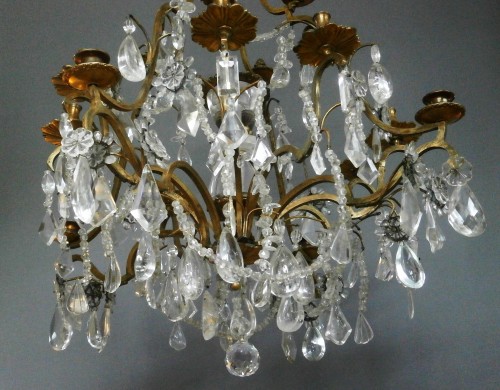 Bronze gilted and rockcristal chandelier , Paris late 19th century - 