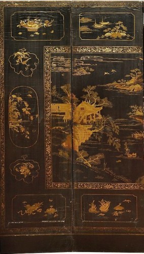 Very Large eight wing screen China, Quing, Late 18th early 19th - 