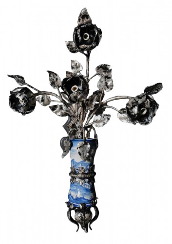 Unusual Series Of Four Large Sconces With Albarelli From The 18th, Italy Ea