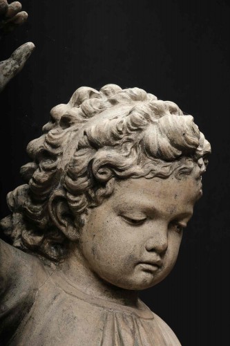 XIXe siècle - Putto en terre cuite, France 2e moitié du 19e siècle