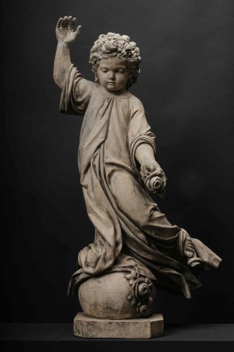 Antiquités - Terracotta putto, France 2nd half 19th century