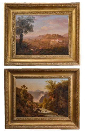 Pair Of Landscape Veduttes, Probably Veneto, Early 19th Century 