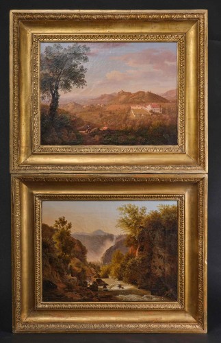Paintings & Drawings  - Pair Of Landscape Veduttes, Probably Veneto, Early 19th Century 