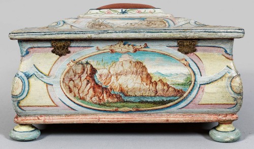 Cassette à coudre peinte de vedute architecturales, Venise vers 1760 - Uwe Dobler Interiors