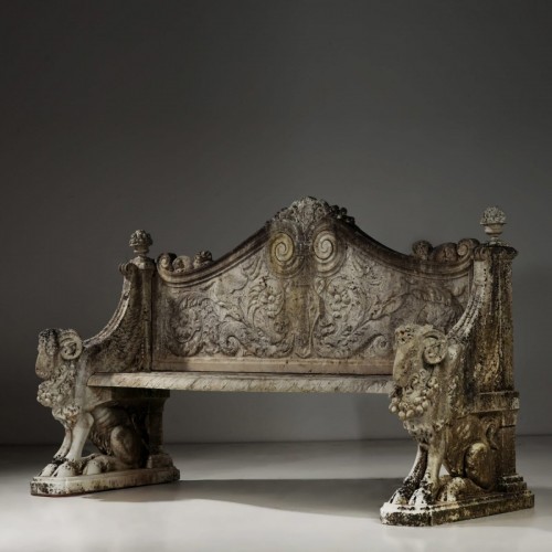 Marble Garden Seat, Italy Circa 1880 - Architectural & Garden Style 