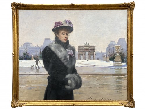 Louise Abbéma (1853 – 1927) - Dame à Paris par un jour d'hiver