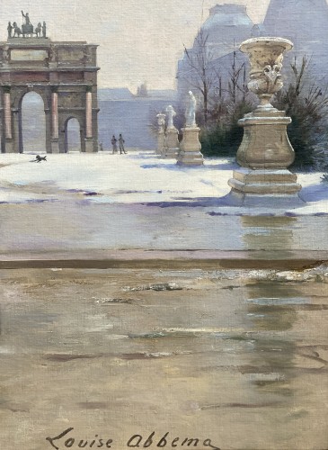 Louise Abbéma (1853 – 1927) - Lady in Paris on a Winter Day - 