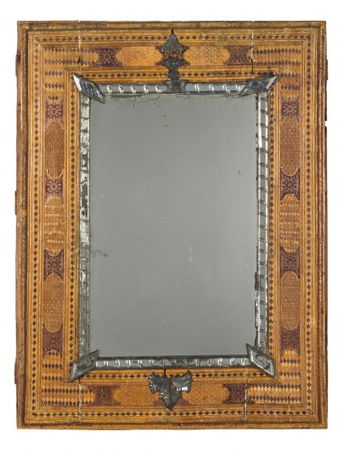 Pier glass with straw marqueterie, France circa1830