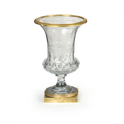 Paire de Vases Medicis en cristal, Charles X - Verrerie, Cristallerie Style Restauration - Charles X