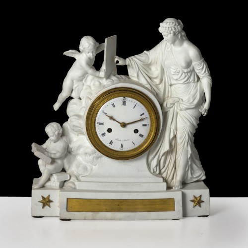 Horology  - An Empire biscuit mantel clock,