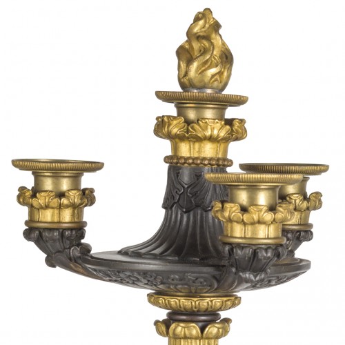 19th century - Pair of Restauration Period candelabra