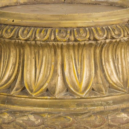 Socle en bois sculpté et doré XVIIIe siècle - Objet de décoration Style Louis XVI
