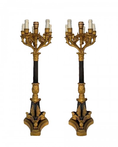 Pair of ormolu candelabra, Restauration Period, circa 1830