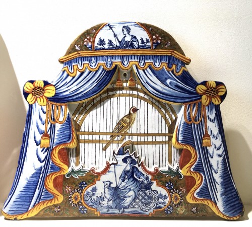 Wall plaque in the shape of a bird cage - Porcelain & Faience Style 