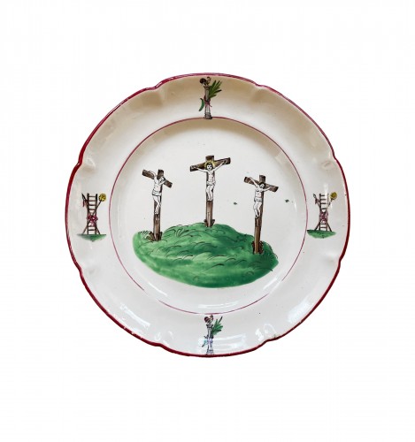 18th century plate in Islettes earthenware