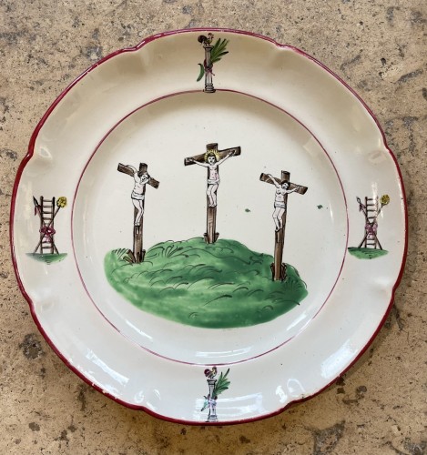 18th century plate in Islettes earthenware - Porcelain & Faience Style 