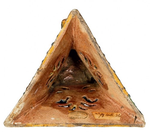 Salière triangulaire de l'école de Fontainebleau ou Paris - Céramiques, Porcelaines Style 