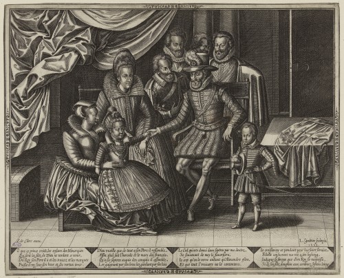Bassin décoré de la famille d'Henri IV de l'école de Fontainebleau ou Paris - Céramiques, Porcelaines Style 