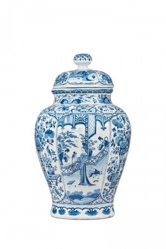 A Delft faïence covered vase