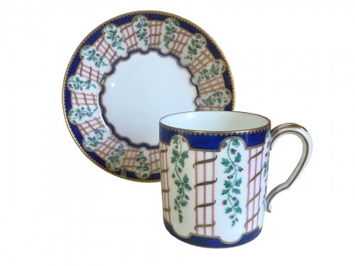 Cup and saucer in Sèvres porcelain