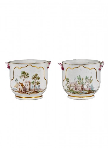 A pair of Vincennes glass-coolers