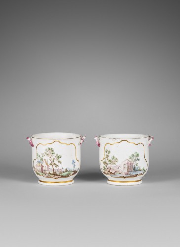 Paire de seaux à verre en porcelaine de Vincennes - Céramiques, Porcelaines Style 