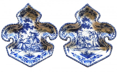 Two Delftware cups from a beggar dish