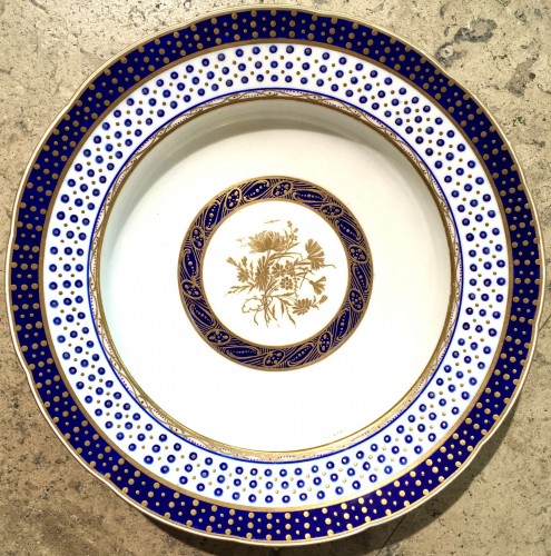 Céramiques, Porcelaines  - Assiette à potage en porcelaine de Sèvres