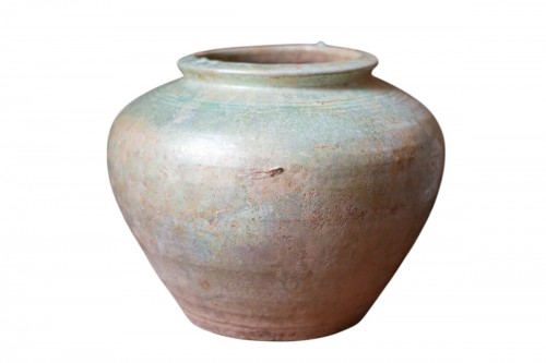 Jarre En Terre Cuite à Glaçure Vert Argenté Dynastie De Han (206 BC-220 AD), Chine