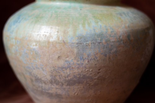 Jarre En Terre Cuite à Glaçure Vert Argenté Dynastie De Han (206 BC-220 AD), Chine - W. Shanshan