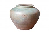 Jarre En Terre Cuite à Glaçure Vert Argenté Dynastie De Han (206 BC-220 AD), Chine