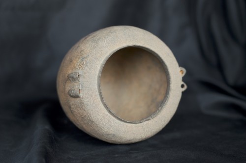 Asian Works of Art  - Earthenware Jar With Surface Impression Warring Sates (475-221 Bc), China