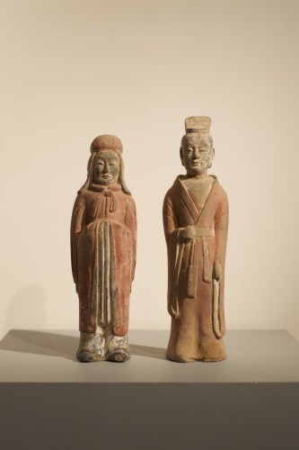 A pair of Northern Wei figurines (386-535) - Asian Works of Art Style 