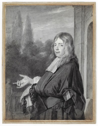 Aert Schouman (1710–1792) Portrait of a man after Van Mieris - Paintings & Drawings Style Louis XV