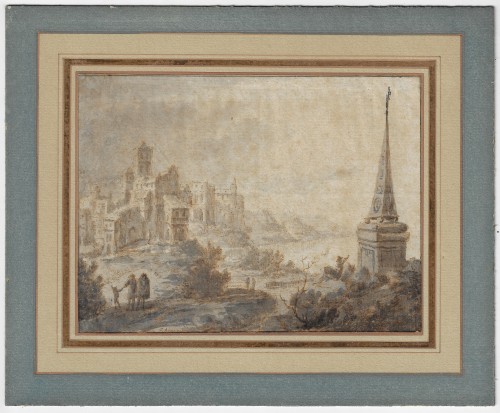 Jan van Almeloven (1656–1684) View near Frankfurt - Paintings & Drawings Style Louis XIV