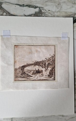 Antiquités - Nicolaes van Lijnhoven (c.1610–1702) Paysage avec voyageurs