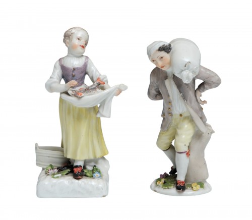 Paire de figurines en porcelaine de Meissen, vers 1755