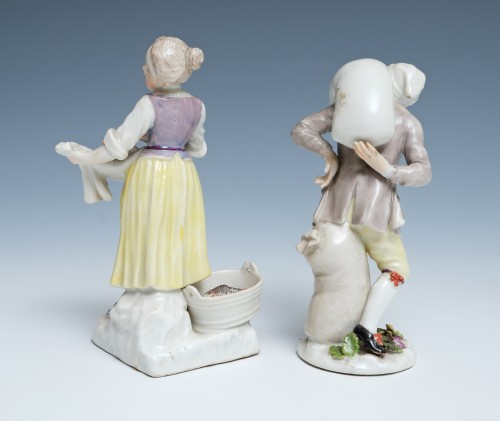 Paire de figurines en porcelaine de Meissen, vers 1755 - Porcelain & Faience Style Louis XV