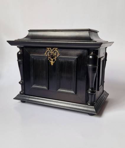 17th century - Ebony Table Cabinet With Silver Foil Interior Antwerp c.1650