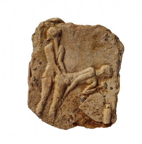 Babylonian Terracotta Tablet with Erotic Scene, 2100 BCE - 1600 BCE  